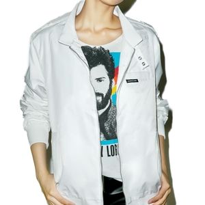 Members only white racer jacket